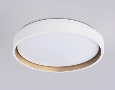 Светодиодный светильник RGB с пультом управления FZ601 WH/GD белый/золото IP20 46W 3000K-6500K+RGB D390*80 (ПДУ ИК) Ambrella light