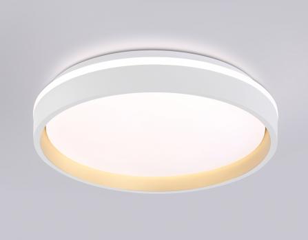 Светодиодный светильник RGB с пультом управления FZ601 WH/GD белый/золото IP20 46W 3000K-6500K+RGB D390*80 (ПДУ ИК) Ambrella light