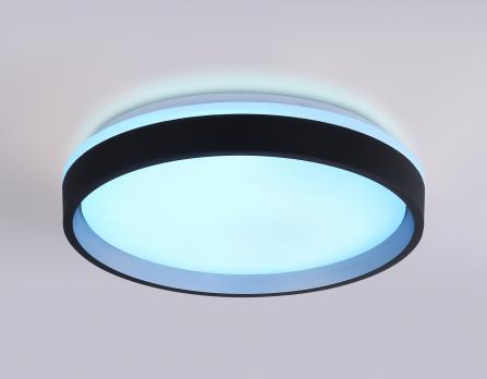 Светодиодный светильник RGB с пультом управления FZ604 BK/GD черный/золото IP20 46W 3000K-6500K+RGB D390*80 (ПДУ ИК) Ambrella light