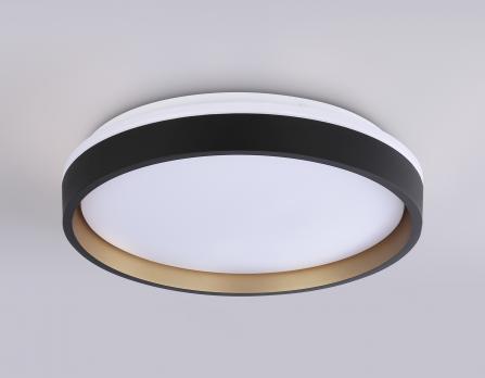 Светодиодный светильник RGB с пультом управления FZ604 BK/GD черный/золото IP20 46W 3000K-6500K+RGB D390*80 (ПДУ ИК) Ambrella light
