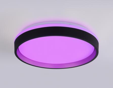 Светодиодный светильник RGB с пультом управления FZ604 BK/GD черный/золото IP20 46W 3000K-6500K+RGB D390*80 (ПДУ ИК) Ambrella light