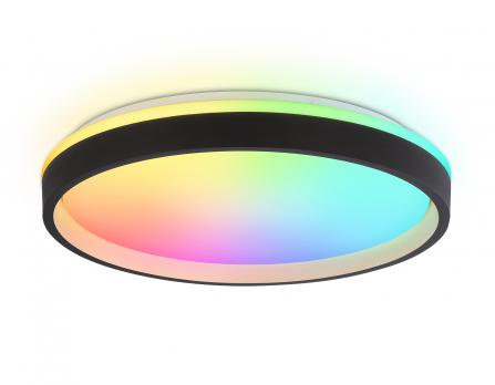 Светодиодный светильник RGB с пультом управления FZ610 BK/GD черный/золото IP20 66W 3000K-6500K+RGB D490*85 (ПДУ ИК) Ambrella light