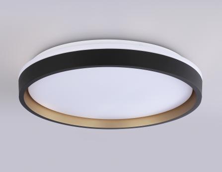 Светодиодный светильник RGB с пультом управления FZ610 BK/GD черный/золото IP20 66W 3000K-6500K+RGB D490*85 (ПДУ ИК) Ambrella light