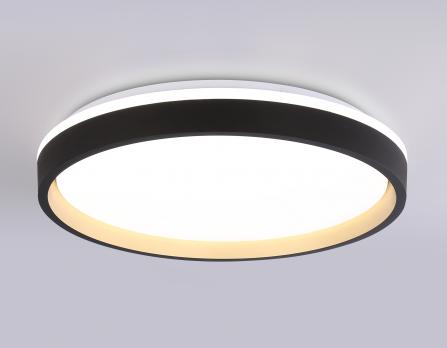 Светодиодный светильник RGB с пультом управления FZ610 BK/GD черный/золото IP20 66W 3000K-6500K+RGB D490*85 (ПДУ ИК) Ambrella light