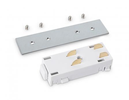 Коннектор питания прямой с соединителем для шинопровода Magnetic 220V GL1105 WH белый коннектор питания с соеденителем прямой для шинопровода Magnetic 220V 68*28.5*18 Ambrella light