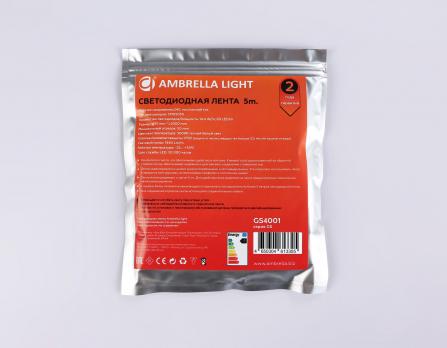 Светодиодная лента Ambrella Light GS4001 5050 60Led /14.4W m/ 24V IP20 3000K 5m GS4001 5050 60Led/ 14.4W m/ 24V IP20 3000K/ 5000*10*1.87mm (2 конт.) Ambrella light