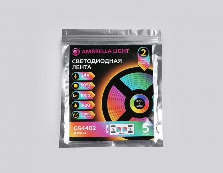 Светодиодная лента RGB с дневным белым светом GS4402 5050 60Led /10W m/ 24V IP20 RGBW+4500K 5m GS4402 5050 60Led /10W m/ 24V IP20 RGBW+4500K/ 5000*10*1.87mm (5 конт.) Ambrella light