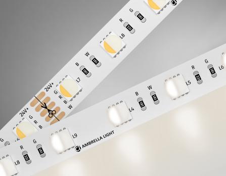 Светодиодная лента RGB с дневным белым светом GS4402 5050 60Led /10W m/ 24V IP20 RGBW+4500K 5m GS4402 5050 60Led /10W m/ 24V IP20 RGBW+4500K/ 5000*10*1.87mm (5 конт.) Ambrella light