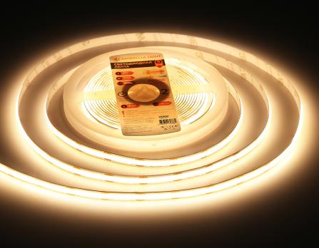 Светодиодная лента Ambrella Light GS4651 COB 320Led /10W m/ 24V IP20 3000K 5m GS4651 COB 320Led/ 10W m/ 24V IP20 3000K/ 5000*8*1.54mm (2 конт.) Ambrella light