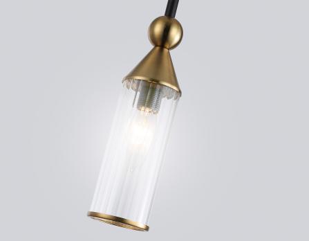 Подвесной светильник LH55251 BK/BS/CL черный/латунь/прозрачный E14 max 40W D65*1500 Ambrella light