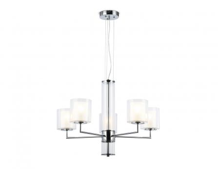 Подвесная люстра LH56001/5 СH/FR хром/белый матовый E14*5 max 40W D640*1260 Ambrella light