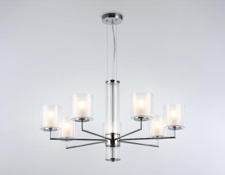 Подвесная люстра LH56003/7 СH/FR хром/белый матовый E14*7 max 40W D790*1260 Ambrella light