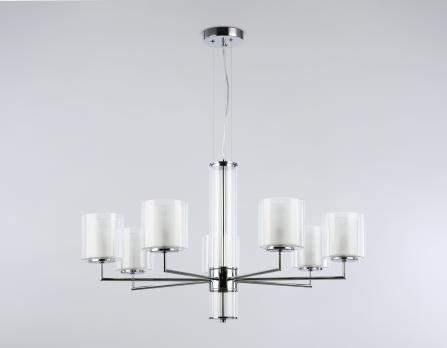 Подвесная люстра LH56003/7 СH/FR хром/белый матовый E14*7 max 40W D790*1260 Ambrella light