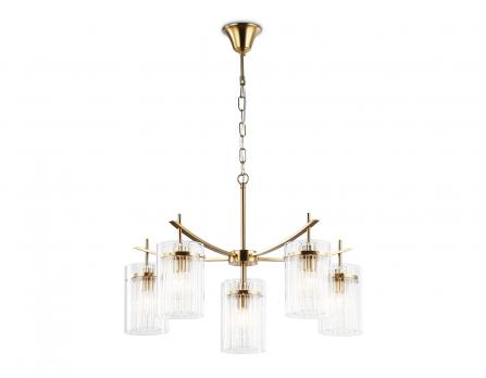 Подвесная люстра LH56031/5+1 BS/CL латунь/прозрачный E14*6 max 40W D680*1200 Ambrella light