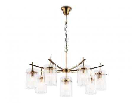 Подвесная люстра LH56033/7+1 BS/CL латунь/прозрачный E14*8 max 40W D790*1200 Ambrella light