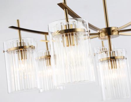 Подвесная люстра LH56033/7+1 BS/CL латунь/прозрачный E14*8 max 40W D790*1200 Ambrella light