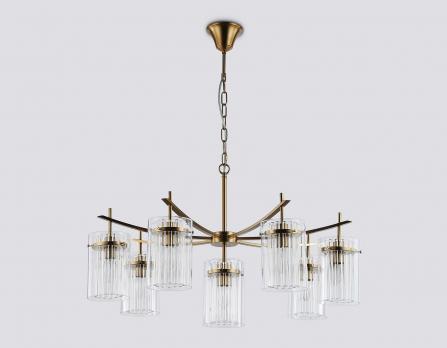 Подвесная люстра LH56033/7+1 BS/CL латунь/прозрачный E14*8 max 40W D790*1200 Ambrella light