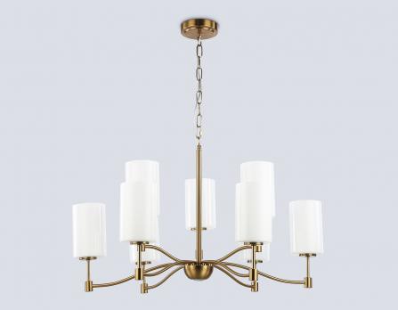 Подвесная люстра LH56054/6+3 BS/FR латунь/белый матовый E14*9 max 40W D765*1060 Ambrella light