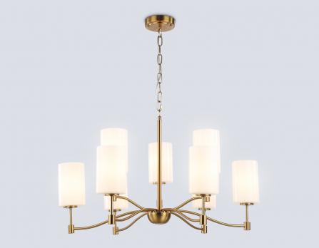 Подвесная люстра LH56054/6+3 BS/FR латунь/белый матовый E14*9 max 40W D765*1060 Ambrella light