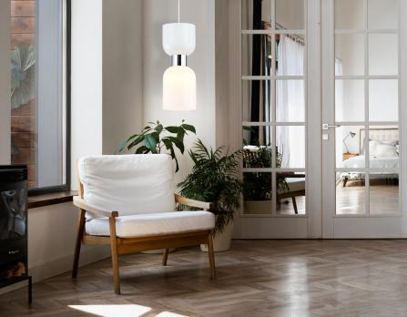 Подвесной светильник LH56081 СH/FR хром/белый матовый E14 max 60W D120*1500 Ambrella light
