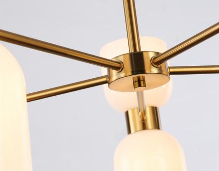 Люстра на штанге LH56093/10 BS/FR латунь/белый матовый E14*10 max 40W D700*510 Ambrella light