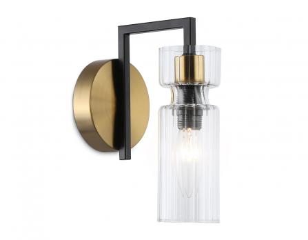 Настенный светильник LH56119 BK/BS/CL черный/латунь/прозрачный E14 max 40W 150*100*210 Ambrella light
