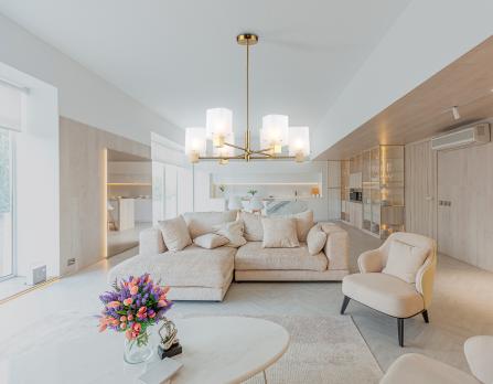 Подвесная люстра LH57031/6 BS/SM латунь/дымчатый E14/6 max 40W D690*690 Ambrella light