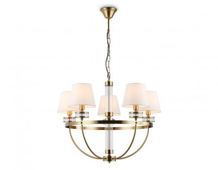 Подвесная люстра с абажурами LH71251/5 BS/WH латунь/белый E14/5 max 40W D700*990 Ambrella light