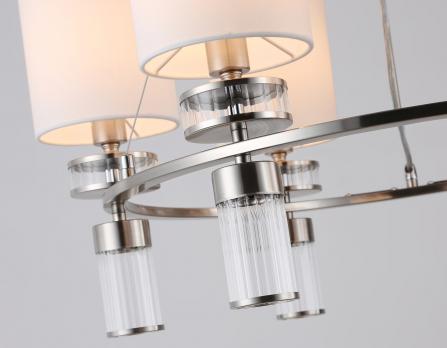 Подвесная люстра с абажурами LH71291/6 SN/WH никель/белый E14/6 max 40W D680*730 Ambrella light