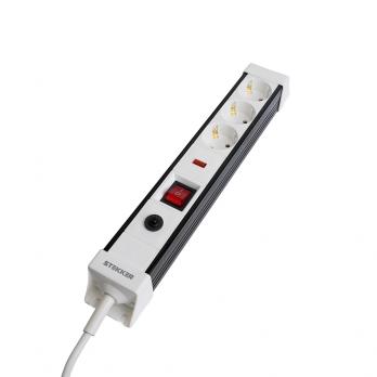 Сетевой фильтр 3-местный с/з STEKKER 3x1мм2, 3 м, 250В, 16А, серия Techno, HM22-31-03, белый