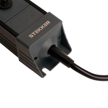 Сетевой фильтр 3-местный с/з STEKKER 3x1мм2, 3 м, 250В, 16А, серия Techno, HM22-31-03, черный