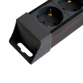 Сетевой фильтр 6-местный с/з STEKKER 3x1мм2, 5 м, 250В, 16А, серия Techno, HM22-61-05, черный