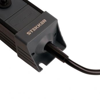 Сетевой фильтр 6-местный с/з STEKKER 3x1мм2, 5 м, 250В, 16А, серия Techno, HM22-61-05, черный