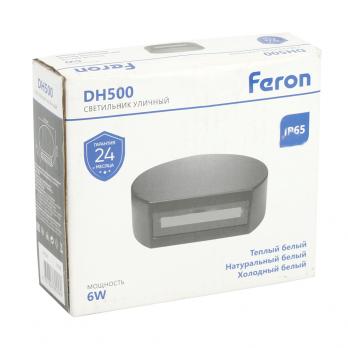 Светильник уличный светодиодный Feron DH500, 6W, 55Lm, 3000/4000/6400К, черный