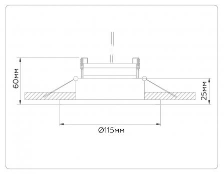 Светильник встраиваемый TN52334 SBK/SGD черный песок/золото песок GX53 max 12W D115*25 Ambrella light
