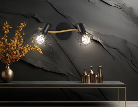 Светильник накладной TR8656/2 BK/GD черный/золото E14/2 max 60W 330*100*185 Ambrella light