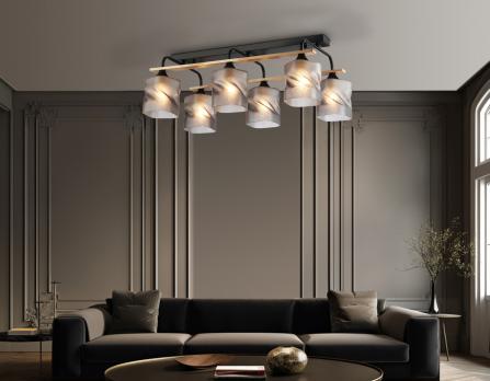 Светильник потолочный TR3033250/6 BK/WD черный/дерево E27/6 max 60W 580*340*245 Ambrella light