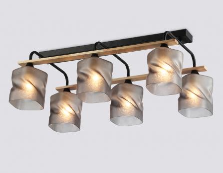 Светильник потолочный TR3033250/6 BK/WD черный/дерево E27/6 max 60W 580*340*245 Ambrella light
