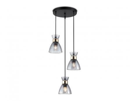 Светильник подвесной TR3408/3 BK/FGD/SM черный/золото/дымчатый E27/3 max 60W D345*1000 Ambrella light