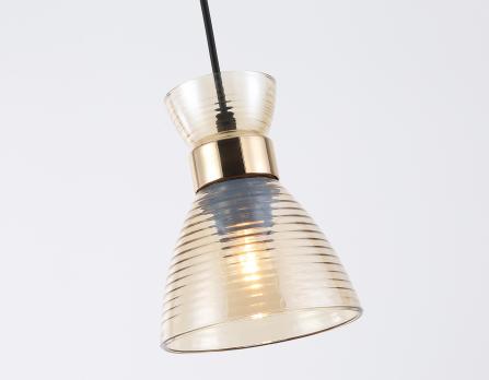 Светильник подвесной TR3403 BK/FGD/TI черный/золото/янтарь E27 max 60W D135*1000 Ambrella light