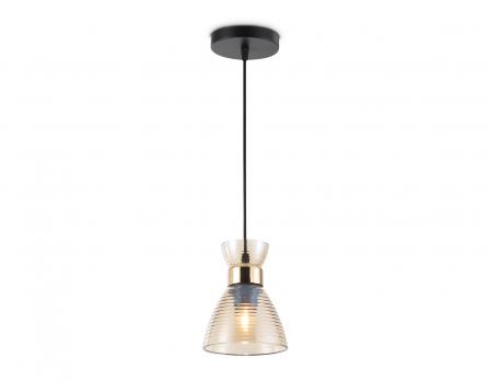 Светильник подвесной TR3403 BK/FGD/TI черный/золото/янтарь E27 max 60W D135*1000 Ambrella light