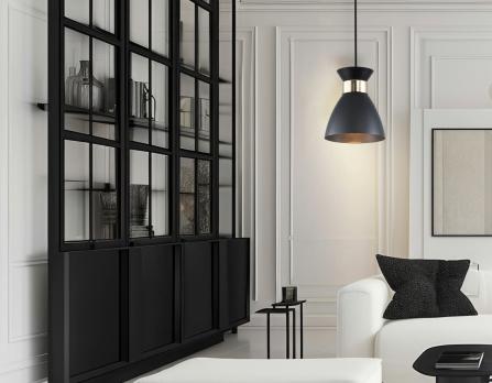Светильник подвесной TR8468 BK/FGD черный/золото E27 max 60W D130*1000 Ambrella light