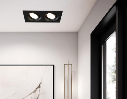 Светильник встраиваемый поворотный TN1146/2 BK черный IP44 GU5.3/2 180*95*38 Ambrella light
