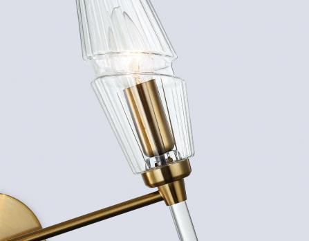 Светильник настенный LH55206/2 BS/CL латунь/прозрачный E14*2 max 40W 330*170*280 Ambrella light