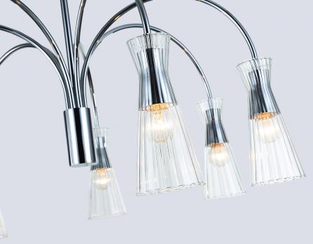 Светильник на штанге LH55653/7 СH/CL хром/прозрачный E14*7 max 40W D745*460 Ambrella light