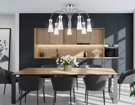 Светильник на штанге LH55653/7 СH/CL хром/прозрачный E14*7 max 40W D745*460 Ambrella light