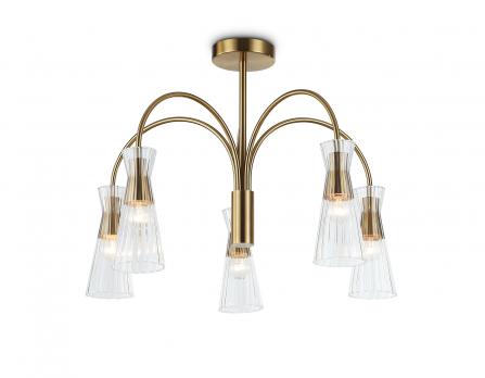 Светильник на штанге LH55701/5 BS/CL латунь/прозрачный E14*5 max 40W D600*440 Ambrella light