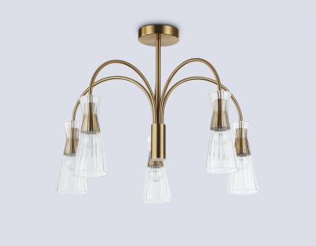 Светильник на штанге LH55701/5 BS/CL латунь/прозрачный E14*5 max 40W D600*440 Ambrella light
