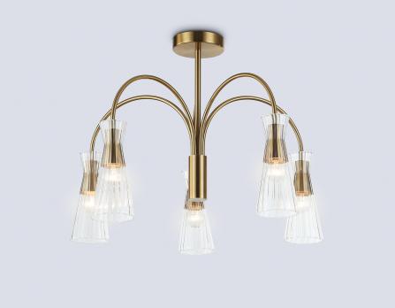 Светильник на штанге LH55701/5 BS/CL латунь/прозрачный E14*5 max 40W D600*440 Ambrella light