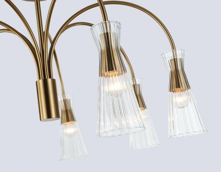 Светильник на штанге LH55703/7 BS/CL латунь/прозрачный E14*7 max 40W D745*460 Ambrella light
